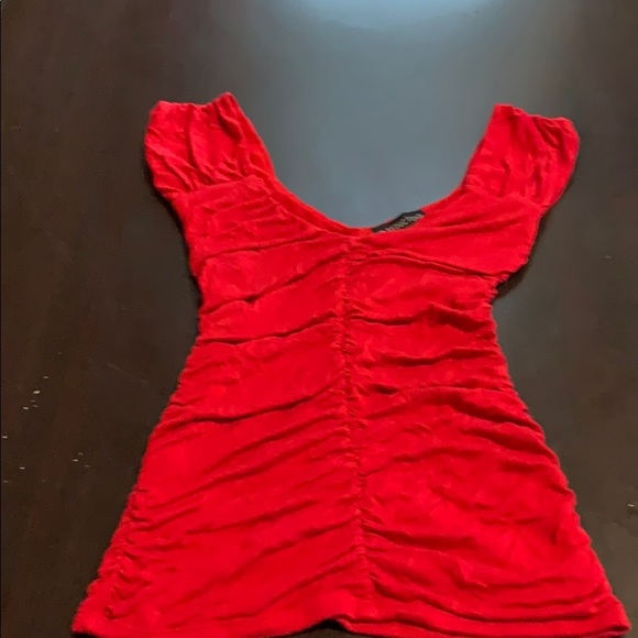 Ladies seductions red off the shoulder top. - Picture 3 of 7